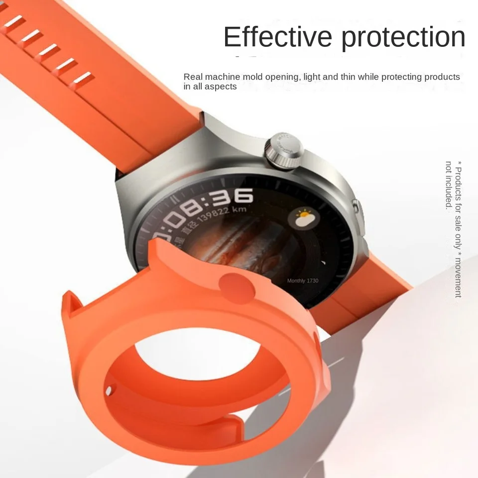 Silikónový ochranca puzdro Shock odolný proti prevencii pádu shell nárazník Rám farebný škrabanec rezistentný pre Huawei Watch 4 Pro