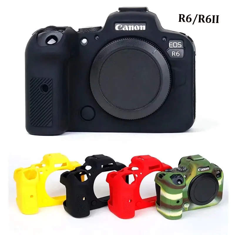 Silikónový ochranný puzdro pre Canon EOS R6 Mark II R6II 2 Nekriptená rukoväť prachovo odolný voči škrabancovi odolným gumovým krytom kožné príslušenstvo