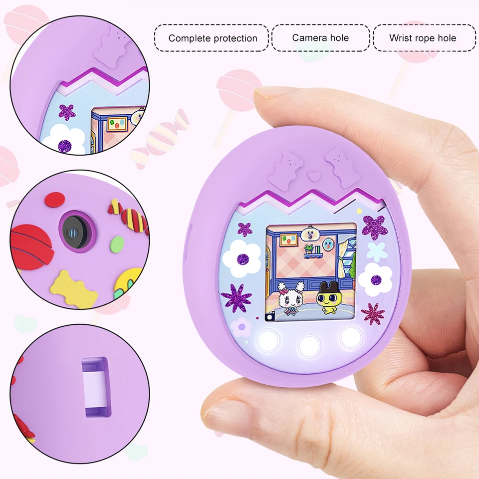 Silikónový ochranný puzdro Shock odolný voči ochrannému krytu kožného obrusu pre Tamagotchi Pix Interactive Virtual Pet Game Machine