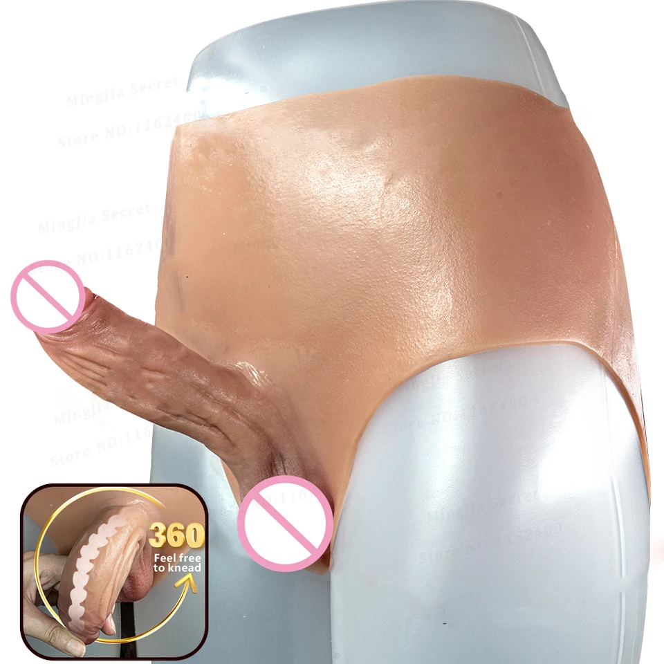 Silikónový popruh dildo vstavaný kýl realistické spodné prádlo Penis nohavičky Muž Dick Men