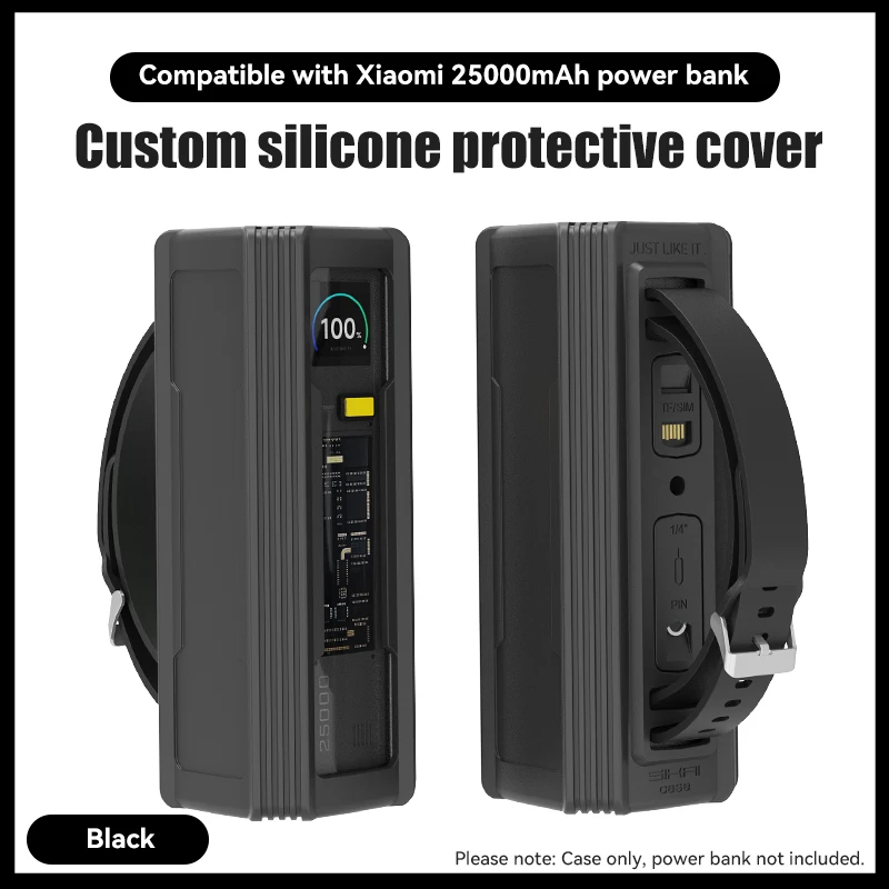Silikónový prípad pre Xiaomi Mi 25000MAH 212W Explorer Edition Power Bank TF/SM Card Storage