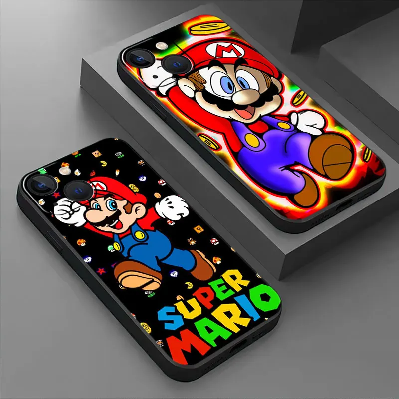 Silikónový puzdro pre Apple iPhone 15 11 13 Pro Max 14 plus 12 Mini 7 8 xr x xs 6 6s SE Bumper Phone Cover Hot Game Supermario Sac