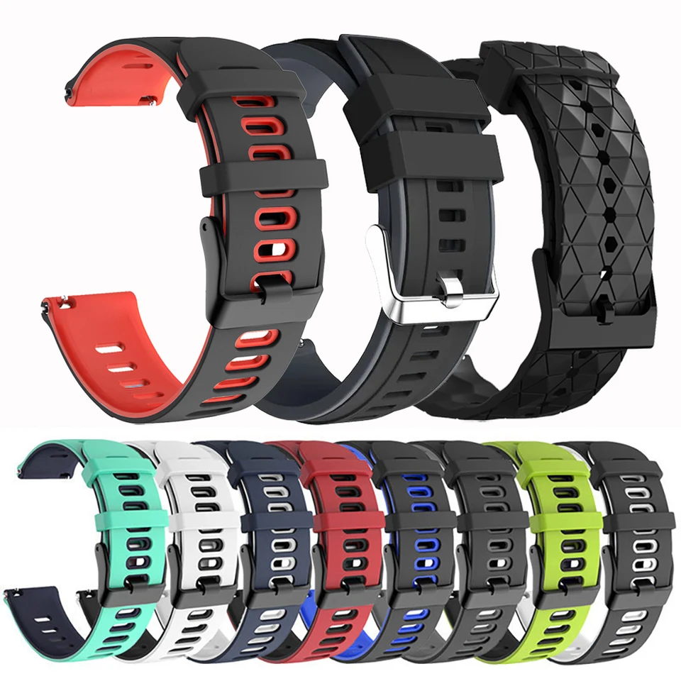 Silikónový pás 20 mm/22 mm pre AmazFit GTS 3/2/2E/GTS4 MINI/GTR 42 mm/47 mm/GTR 3/3 Pro/2/2e Sport Watch Náramok Amazfit Bip S Strap