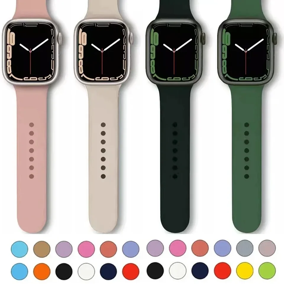 Silikónový pás pre remienok Apple Watch 44 mm 45 mm 40 mm 41 mm 42-38 mm 45 mm Športový náramok Iwatch Series 8 7 6 5 4 3 SE 9 Ultra 2 49 mm