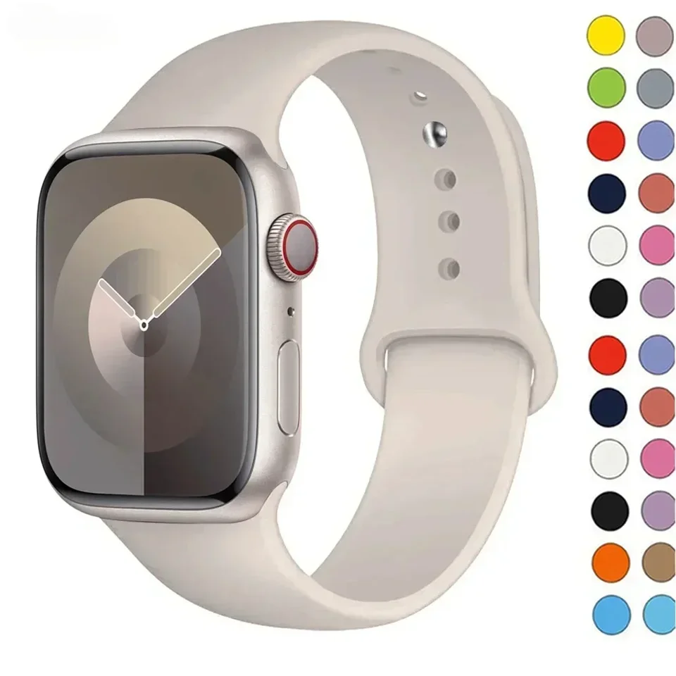 Silikónový pás pre remienok Apple Watch 44 mm 45 mm 40 mm 41 mm 42-38 mm 45 mm Športový náramok Iwatch Series 8 7 6 5 4 3 SE 9 Ultra 2 49 mm