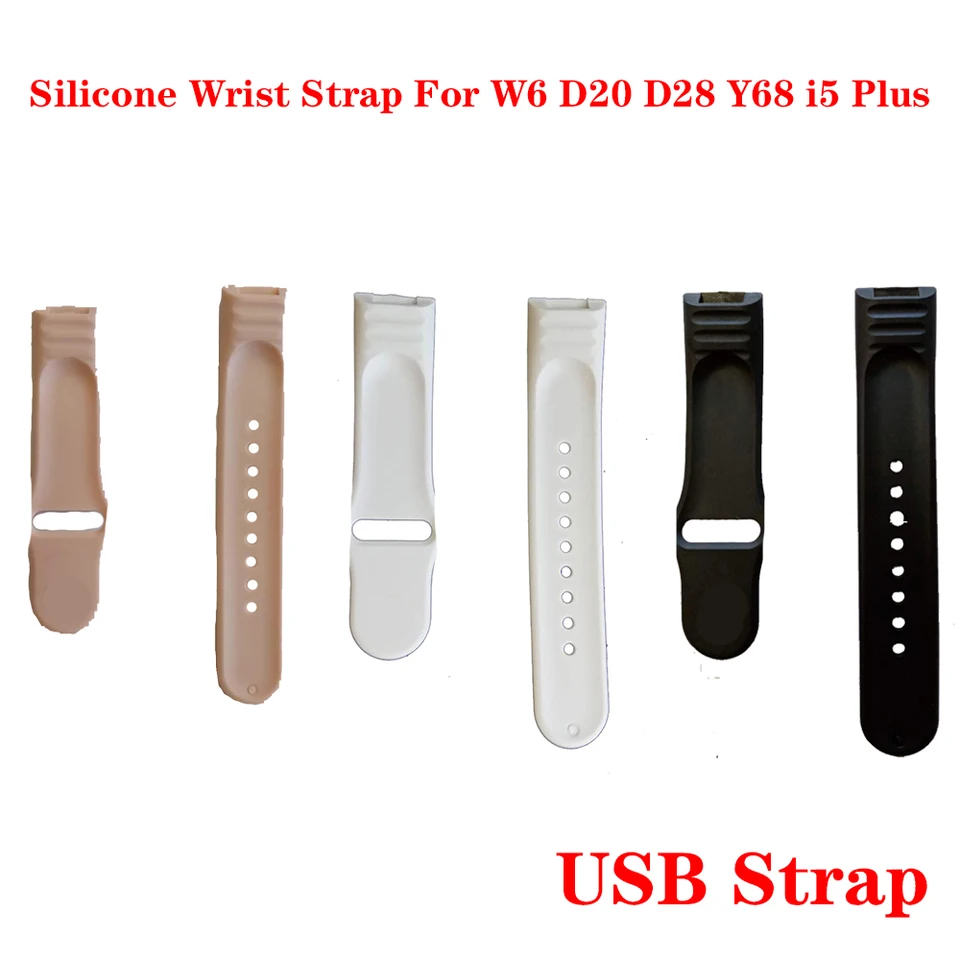 Silikónový remienok na zápästie pre Smart Watch Bracelet Band i5 Plus D20 D28 Y68 W6 USB Strap