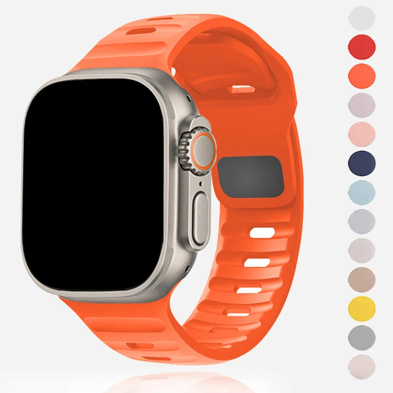 Silikónový remienok pre Apple Watch Band Ultra 49 mm 44 mm 45 mm 41 mm 41 mm 42 mm 38 mm Sport WatchBand Iwatch Serise 8 7 6 5 4 SE Náramok