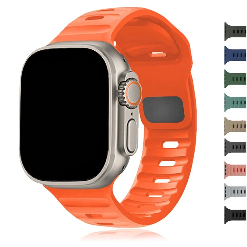 Silikónový remienok pre Apple Watch Ultra Band 49 mm 44 mm 45 mm 42 mm 41 mm 42 mm 46 mm Sport WatchBand Iwatch 8 7 6 5 4 9 SE 10 náramkov