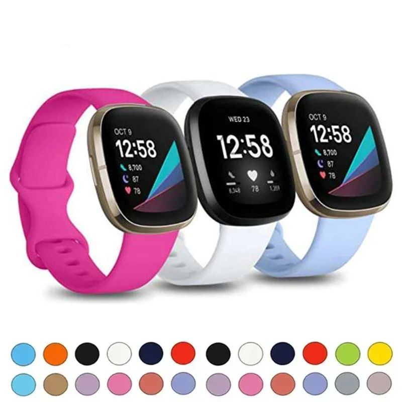 Silikónový remienok pre Fitbit Versa 3 Watch Band Soft Smartwatch Correa Sport Sport Fit Bit Versa 4 Sense WatchBand Accessories