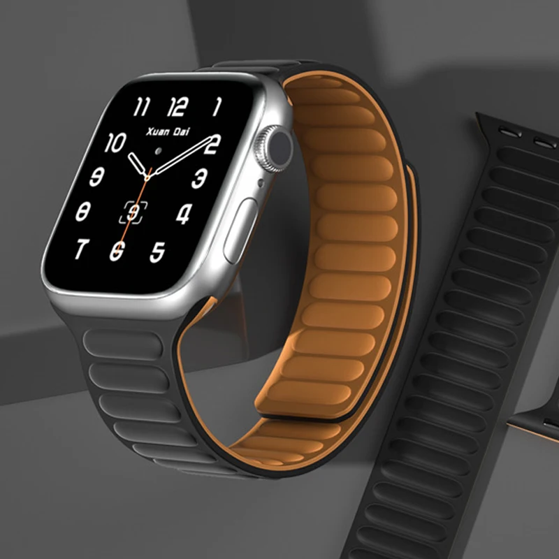 Silikónový remienok pre remienok pre Apple Watch Band 44 mm 45 mm 49 mm 41 mm 41 mm magnetickú slučku náramok Correa Iwatch Series 5 3 SE 6 7 8 Ultra