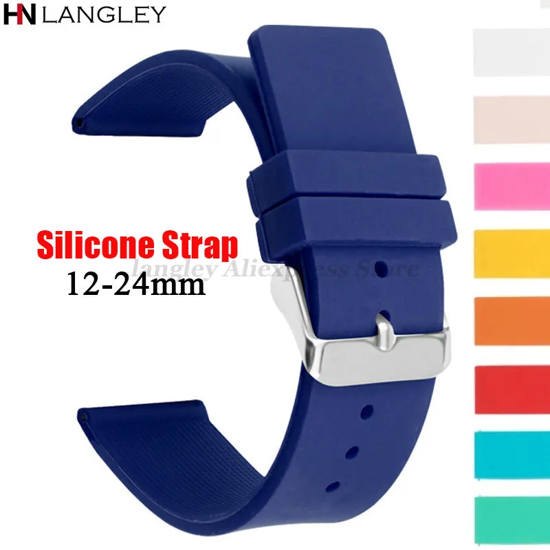Silikónový remienok Sport Watch Rains 12 mm 14 mm 16 mm 18 mm 22 mm 24 mm pre huawei hodinky GT3/GT4 Vodotesný Soft Soft Soft Soft Smart Band