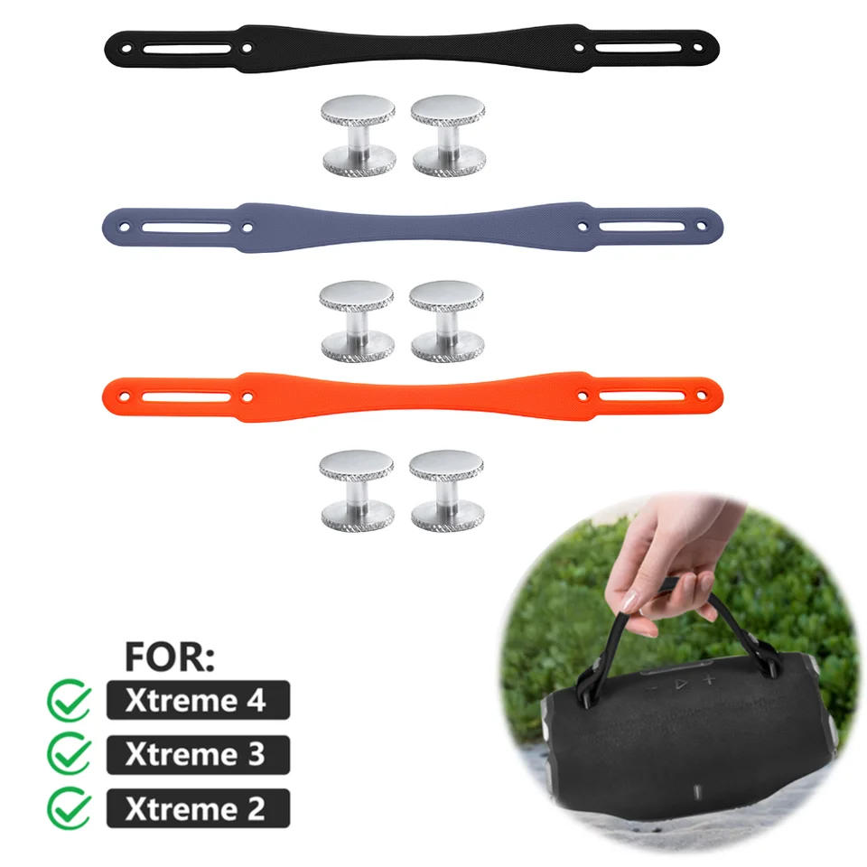 Silikónový rukoväť Strap Doplnky s 2-párovými skrutkami Silný rukoväťový remeň Anti-Slip pre JBL XTREME 2/ XTREME 3/ XTREME 4 BT reproduktor