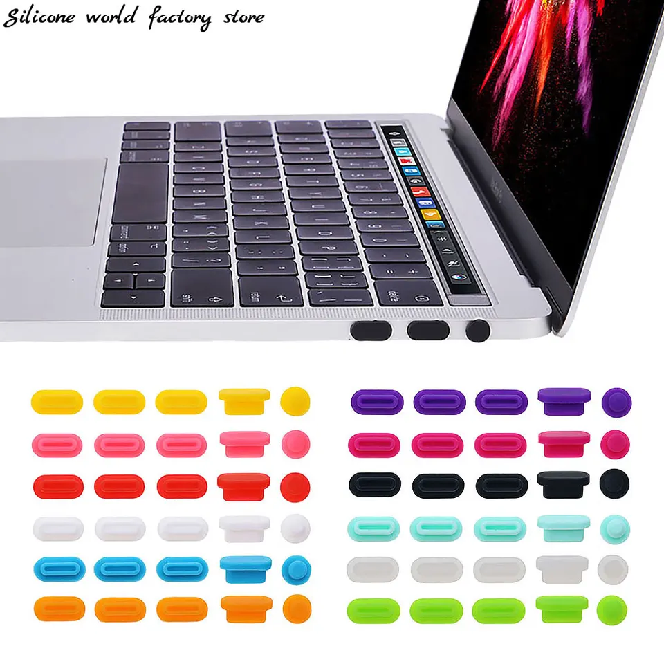 Silikónový svet 5pcs/set Soft Silicon pre MacBook New Pro 13 Pro 15 2018 Bar A1989 A1990 Dust Plug USB Ports Anti-Dust Plug
