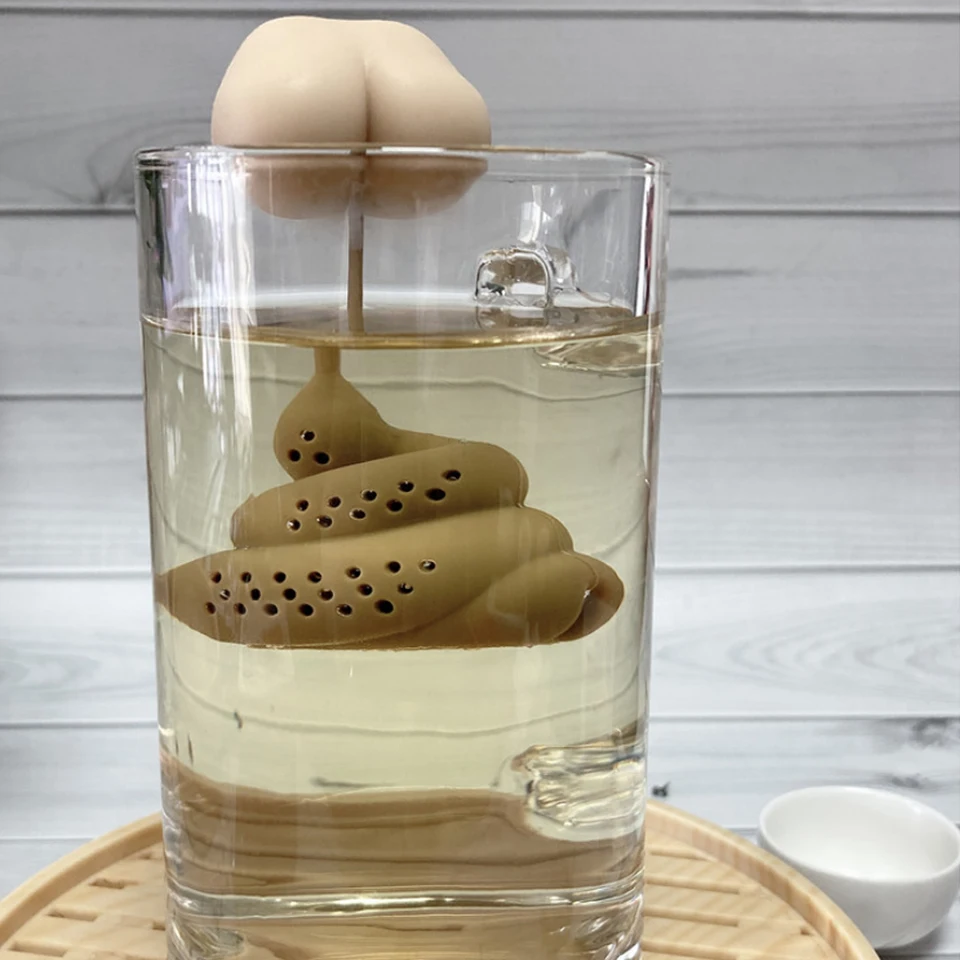 Silikónový čaj Poop hovno v tvare opakovane použiteľný liek na varenie liek Spice Coffee Filter čajový list infuser kancelárske kuchynské potreby