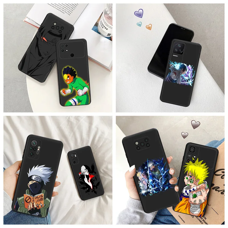 Silikónový čierny telefón pre puzdro pre Xiaomi POCO C61 F5 F4 GT F3 F1 X4 X3 X5 M3 M4 Pro M5 S C51 C50 C40 N-Narutos Uchihas Itachis Cover