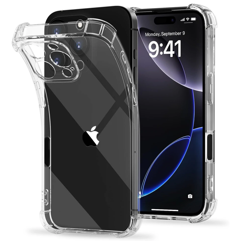 Silikónový čistý obal na vzduch-bag pre iPhone 11 12 13 14 15 16 Pro Max Mini x XS XR 6S 7 8 Plus transparentný zadný kryt