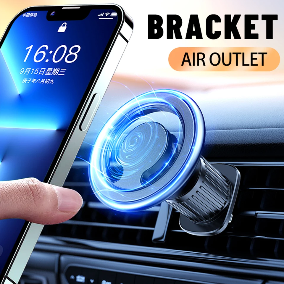 Silný magnetický držiak v mobilnom telefóne v aute Mobilný telefón 360 ° Rotabovateľná držiak na vzduch Air Air Držiak pre iPhone Samsung Mi Universal