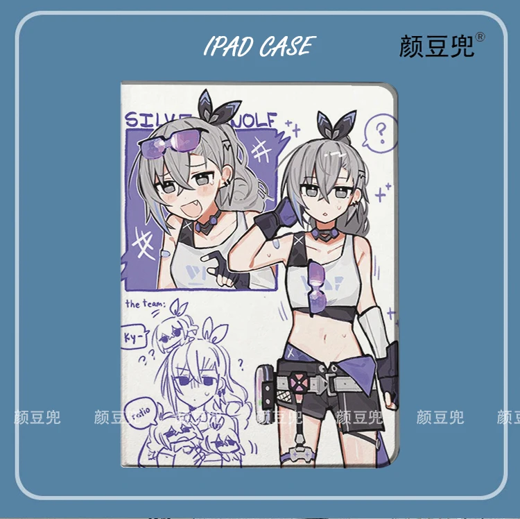 Silver Wolf Anime Honkai Star Case pre iPad Air 4 5 10,9 Mini 5 6 pre Pro 12.9 11 Luxusný silikónový iPad 10. plná ochranná pokožka