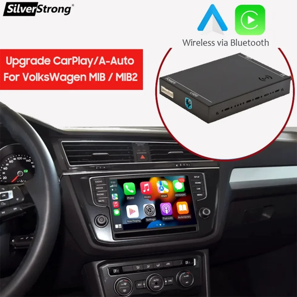 SilverStrong Wireless CarPlay Android Auto Module Box pre VW Volkswagen Skoda Octavia A5 Golf 7 Polo Passat B8 Mirror Link Mib Mib