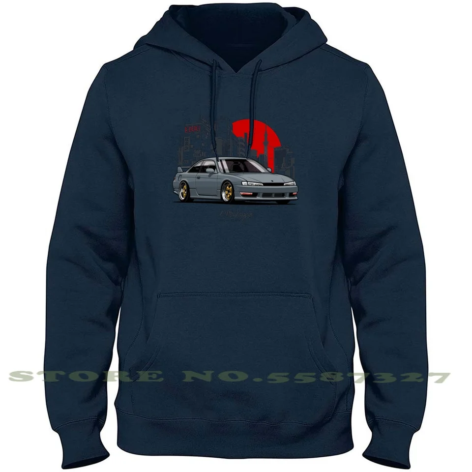 Silvia S14 (200SX) Kouki 100% čistá bavlnená kapucňa tričko Automobilový automobil postoj Sportcar Drift Legend Supercars Vozidlo