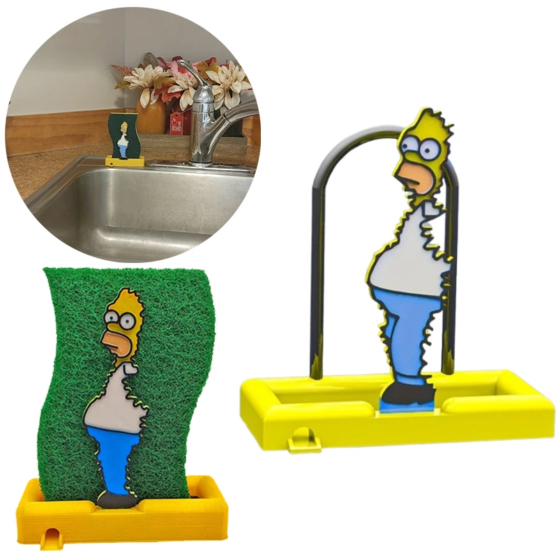Simpsons Sponge Draineer Prispôsobené mydlové špongie Odtokový stojan kuchynský drenárový stojan na špongiu Organizátor kuchynské potreby