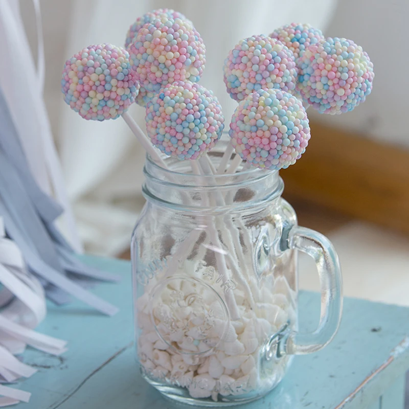 Simulačné cukrové gule Lollipop macaron Snack Falošné cukrovinky 16cm umelé swety fotografie