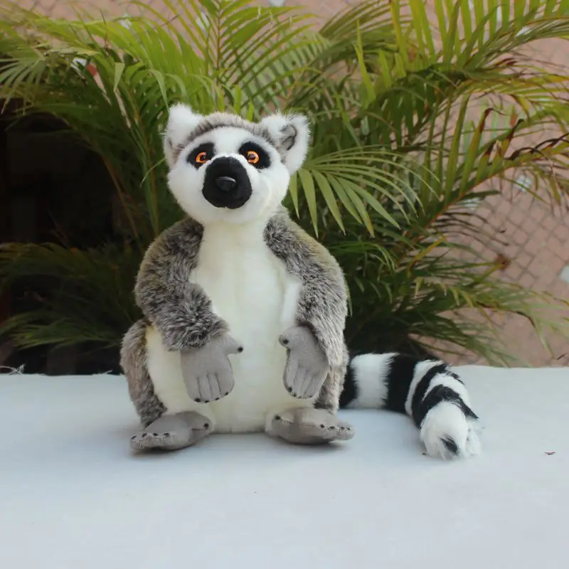 Simulačný krúžok chvost lemur Doll Doll Hračky roztomilé malú lemur bábiku pre mužskú priateľku sviatok darček na sedenie výšky 26 cm