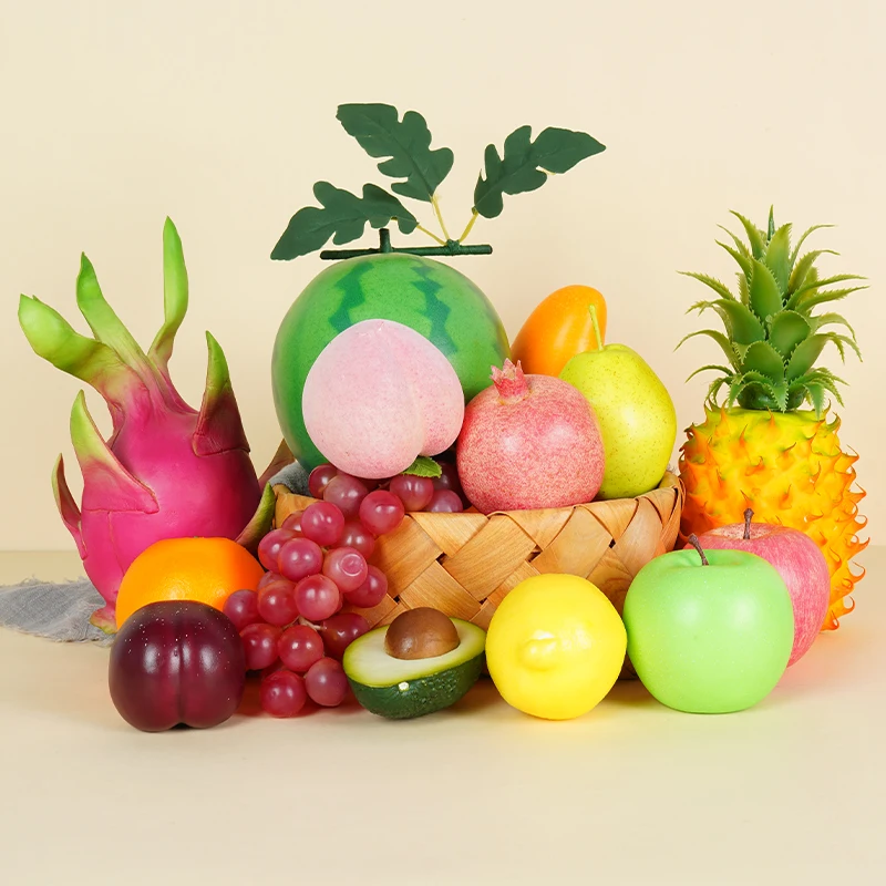 Simulačný ovocný model plastová dekorácia jabĺk Realistický banán Mango Model Falošné ovocné dekografia Fotografie Photography Detské hračky