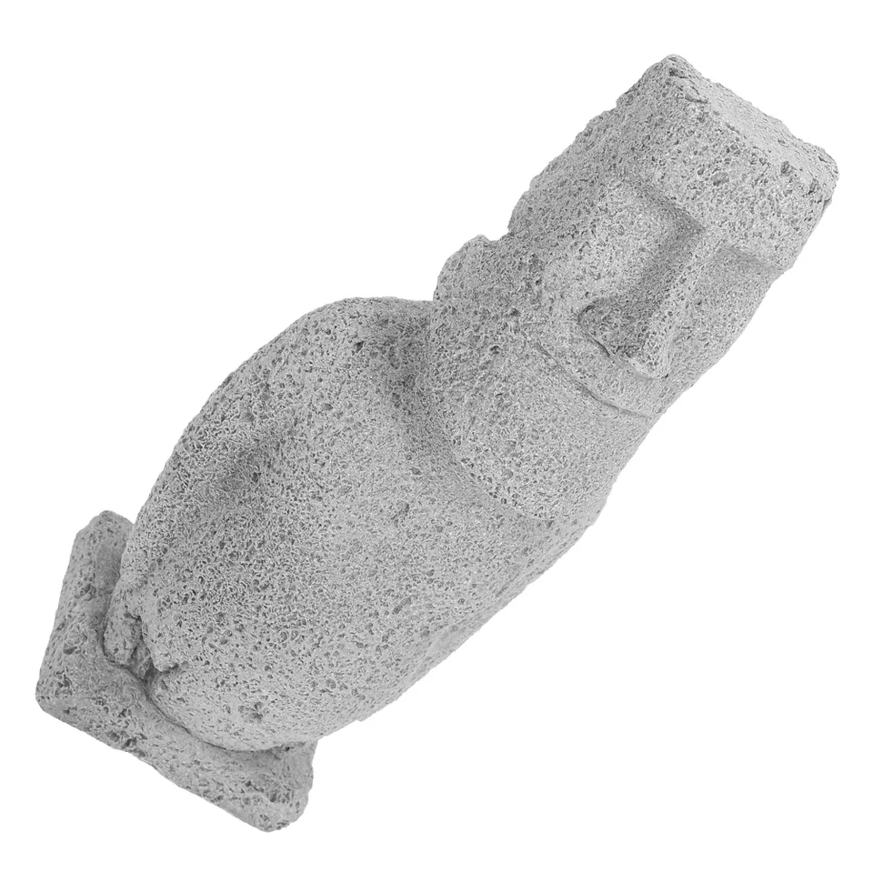 Simulovaná socha MOAI Socha dekorácie ryby dekorácie Vintage dekorácie sivé sochy akvárium