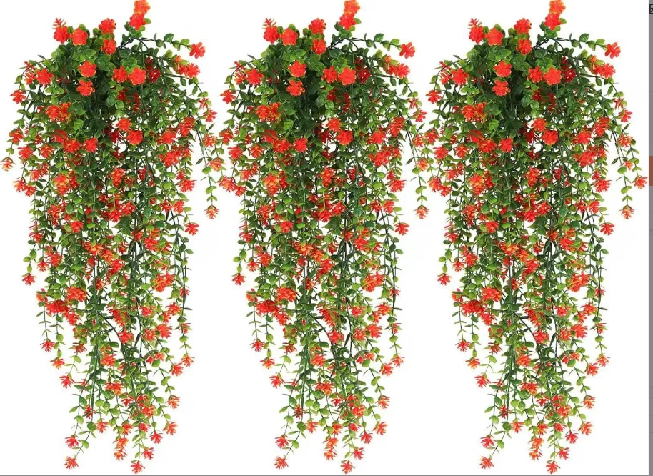 Simulované eukalyptus camellia visí simulované ratan chlorofytum comosum plast plastové umelé vonkajšie kvety domáce dekorácie