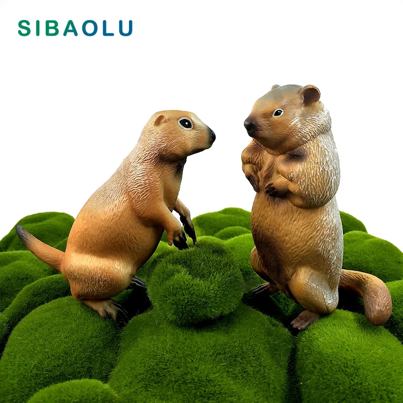 Simulácia Groundhog Marmot Figurine zvierací model domáci dekor Miniatúrna záhradná dekorácia Doplnky