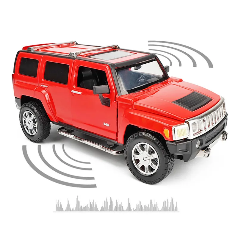 Simulácia Hummer H3 Model zliatiny zinočnatého, 1: 24 Model kovových zvukov a ľahkých dverí, darček pre autone pre deti, Darček pre hračky, dopravu zdarma