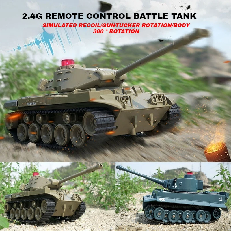 Simulácia JJRC Tank Q85 2,4G Battle Tank Vozidlo 270 ° Rotačná batéria Elektrický vojenský model Tank Model Darček pre deti
