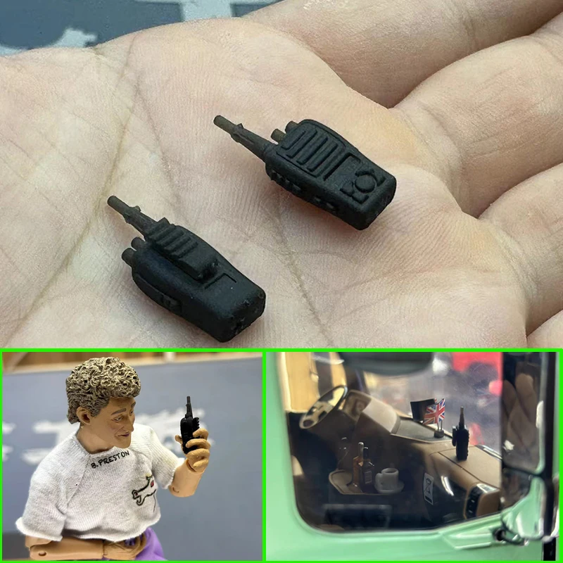 Simulácia Mini Walkie Talkie Model Model Decoration pre 1/10 RC Crawler Car Traxxas TRX4 SCX10 RC4WD D90 1/14 TAMIYA RC TRUCH