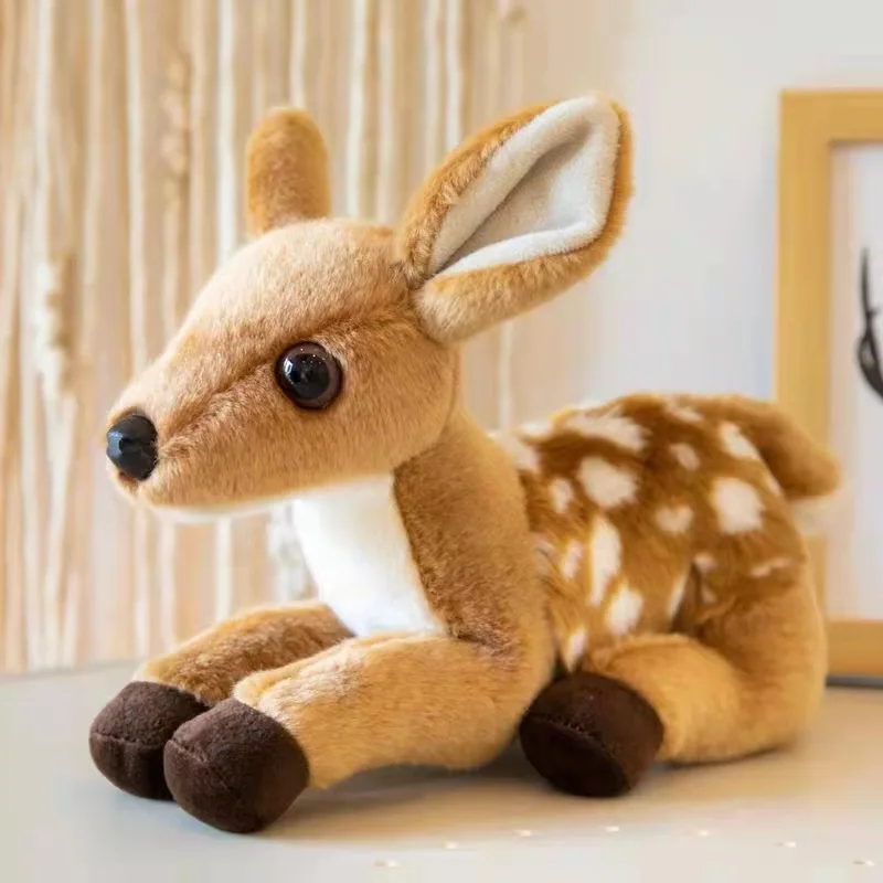 Simulácia sika jelene plyšová hračka kawaii plyšové vypchaté zvieracie záhrady dekorácia elk deti