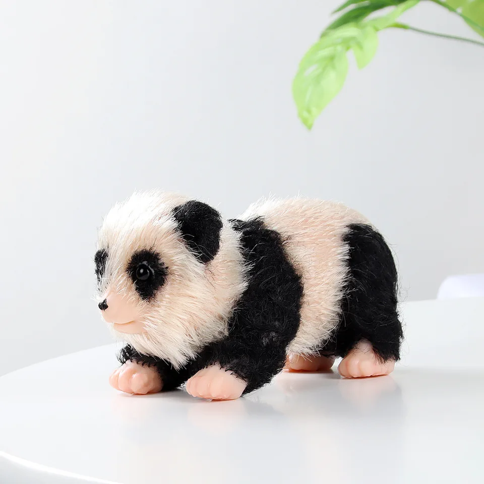 Simulácia Silikón Mini divoké zviera Panda detská bábika Hračka Soft -LiveLike Cute Reborn Panda Novorodenecký zvierací model pre deti Hračky
