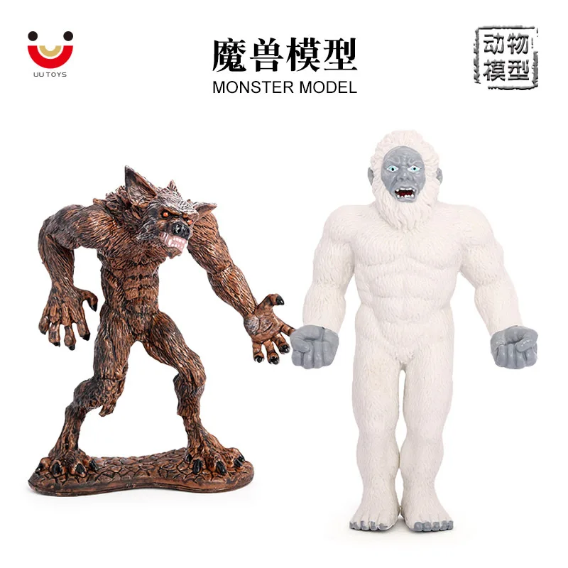 Simulácia Solid Animal Toy Model Mythical Warcraft vlkodlak Sasquatch Snowman Detská kognitívna scéna Ozdob