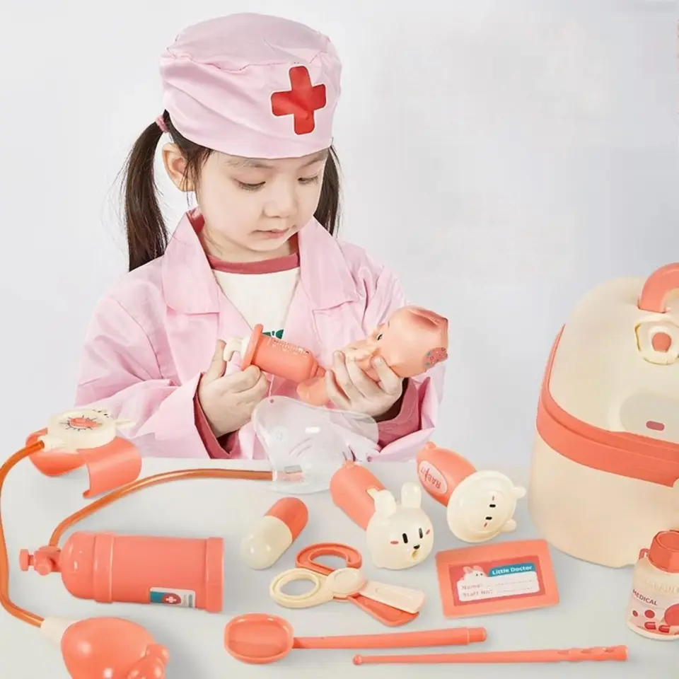 Simulácia zubného boxu Doktor predstierajte rolu hru predsady hračky hračky Educational Game Kid Stethoscope Doctor Set Blue/Pink