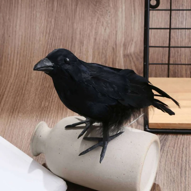Simulácia čierna vrana Raven Bird Repelent Pest Control PigeonRepellent Garden Decotion Outdoor Decoracion Exterior