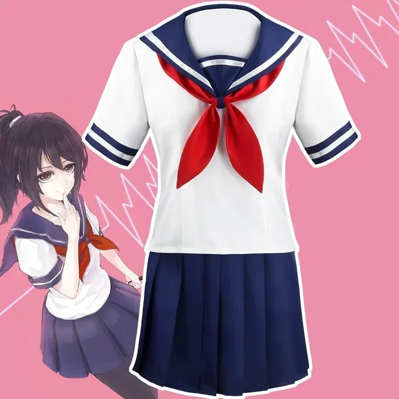 Simulátor Yandere Ayano Aishi Halloween Cosplay Stage Show Sailor Suit JK School Uniform College Style Everyday Cena AA1