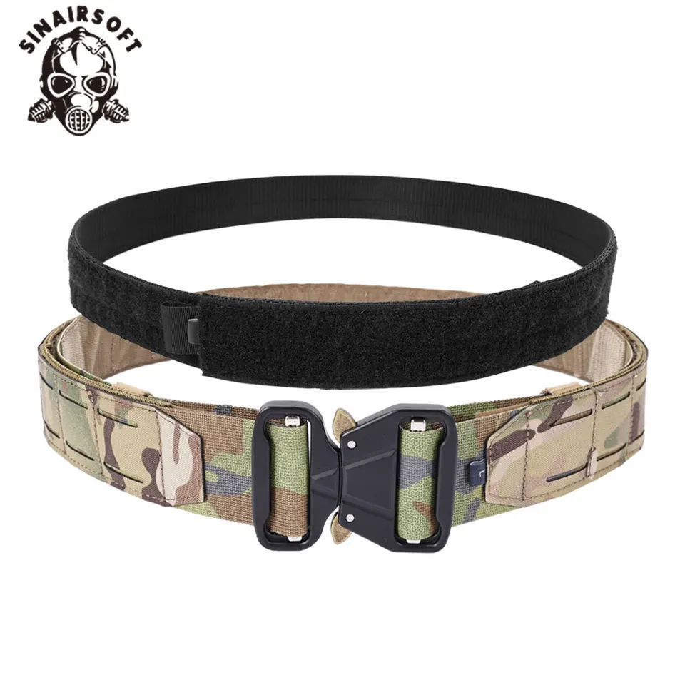SINAIRSOFT 2-palcový taktický pás rýchly uvoľňovanie kovových sponiek laser Molle MENS Multi-CAMO BELTS Lovecké doplnky