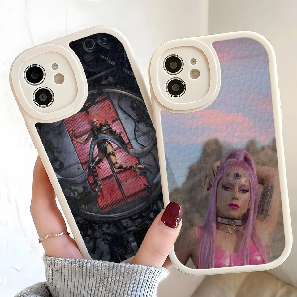 Singer Lady Gaga Puzdro pre iPhone 16 15 14 13 12 Pro Max 11 Mini x xr xs 7 8 Puls Lambskin Silikone Cover