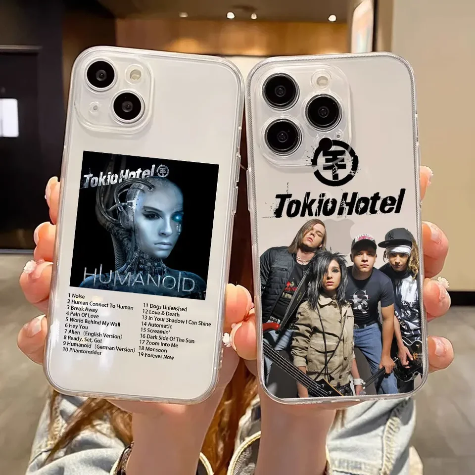 Singer T-Tokio Hotel Plaght Past Pase pre iPhone 13 12 14 15 16 Pro Max Mini 11 XS Max xr SE2 x 7 8 plus jasný mäkký kryt Coque