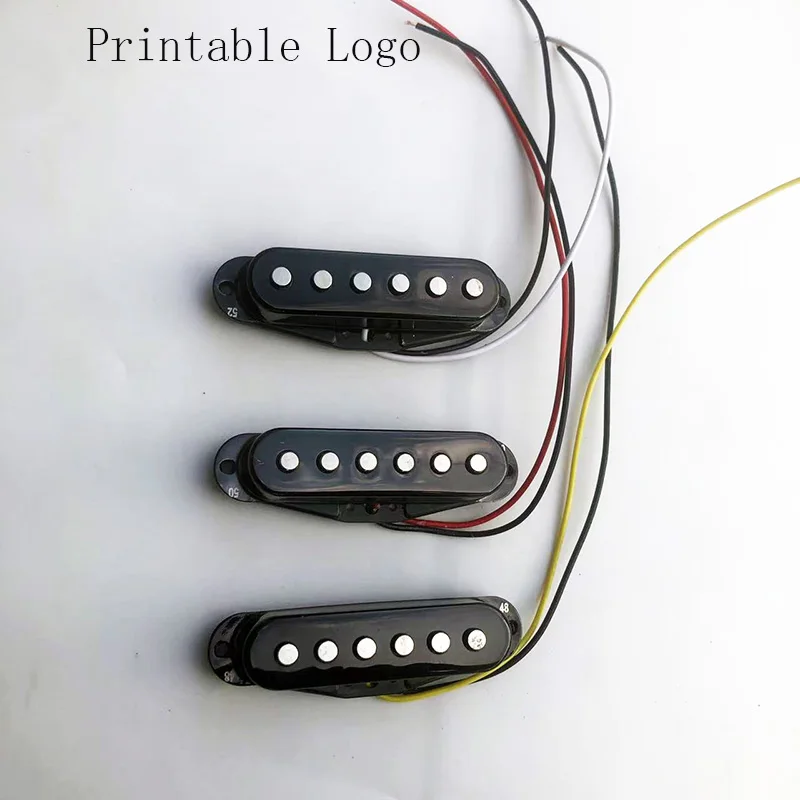 Single Cail Pickup SSL-1 RWRP Bridge Stredný krk pre Strato Electric Guitar Copper Custom Logo 3 PCS/Set Black