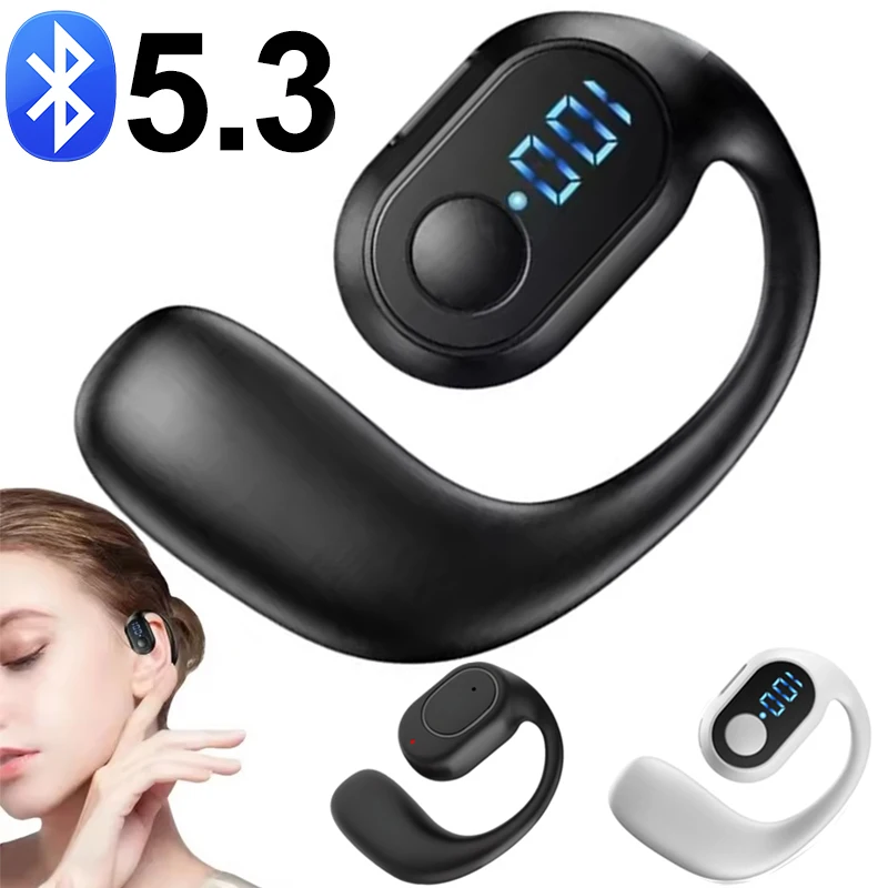 Single Ear Earpiece Bluetooth 5.3 Wireless Handsfree Headset s mikrofónom pre slúchadlá Samsung iPhone Android Sport Suilphone