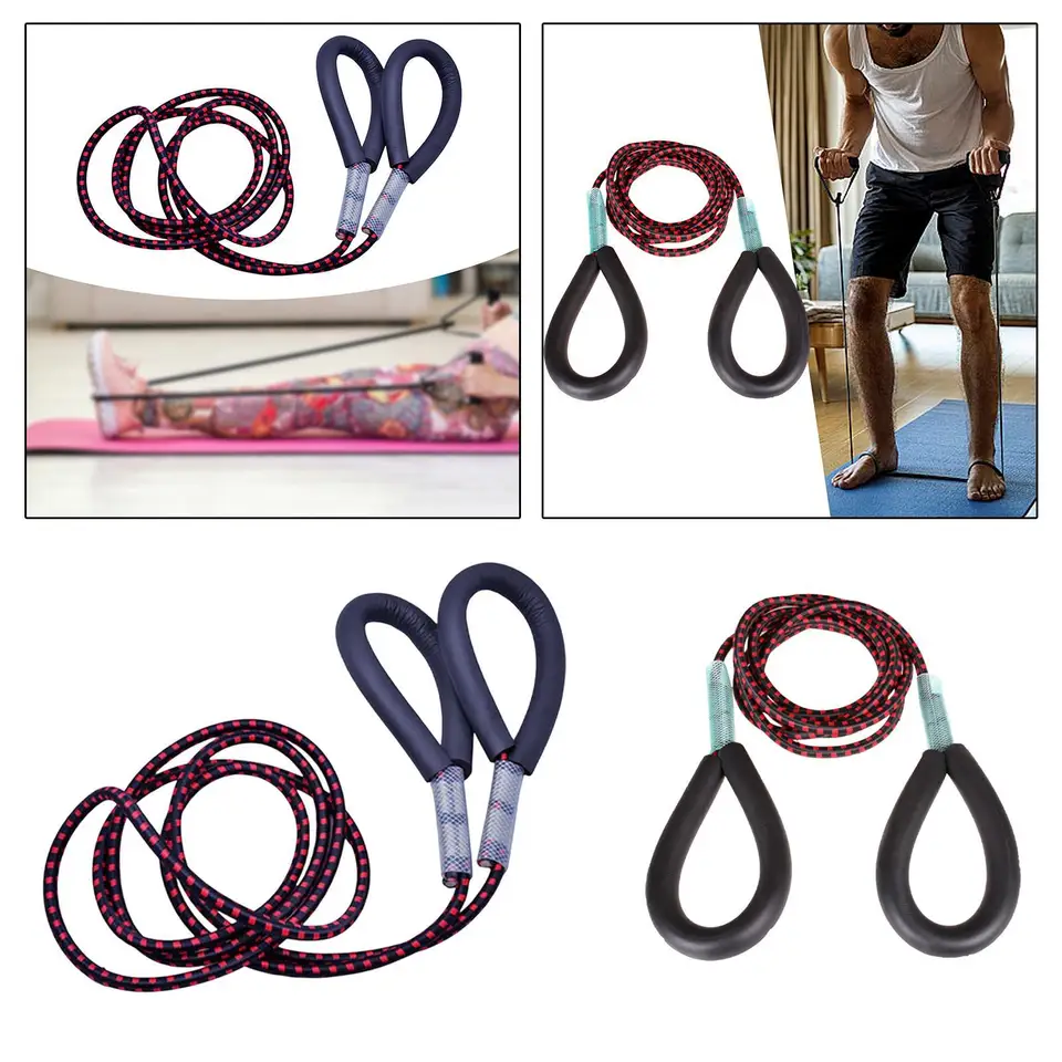 Single Resistance Band s rukoväťami Elastic Pull Lope Pilates Men Women Workout Band pre odporné tréningové napínanie
