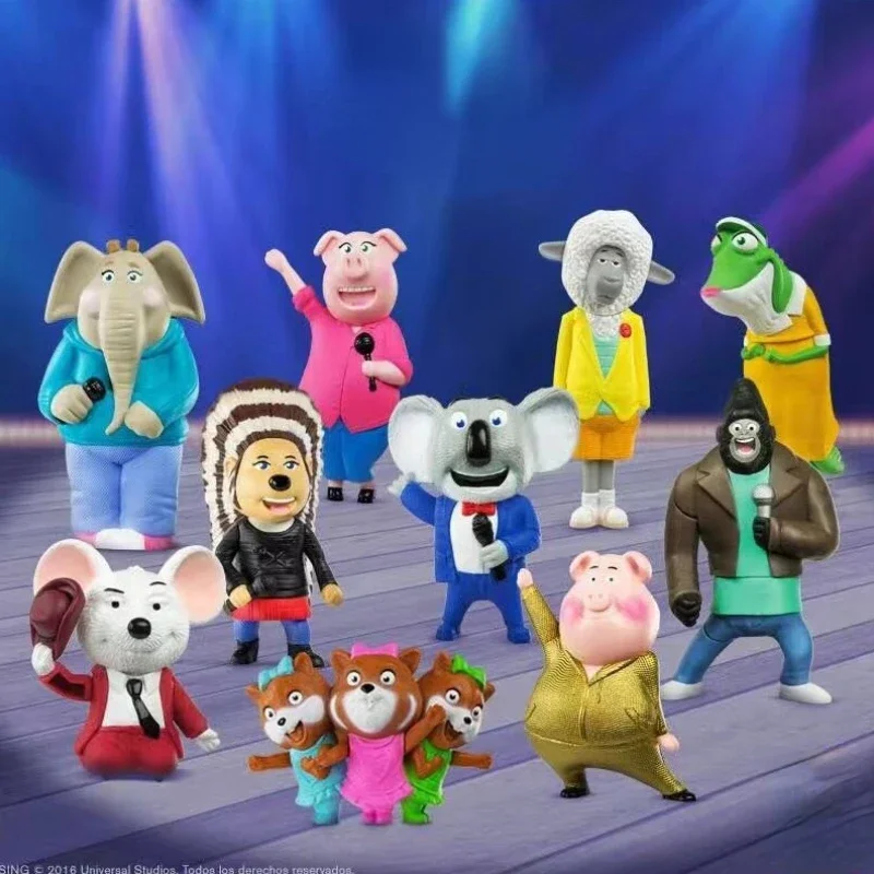 Sings2 Akčné figúrky film Periférne spevácke zvieracie figuríny Model Ozdoby hračky darčeky pre deti