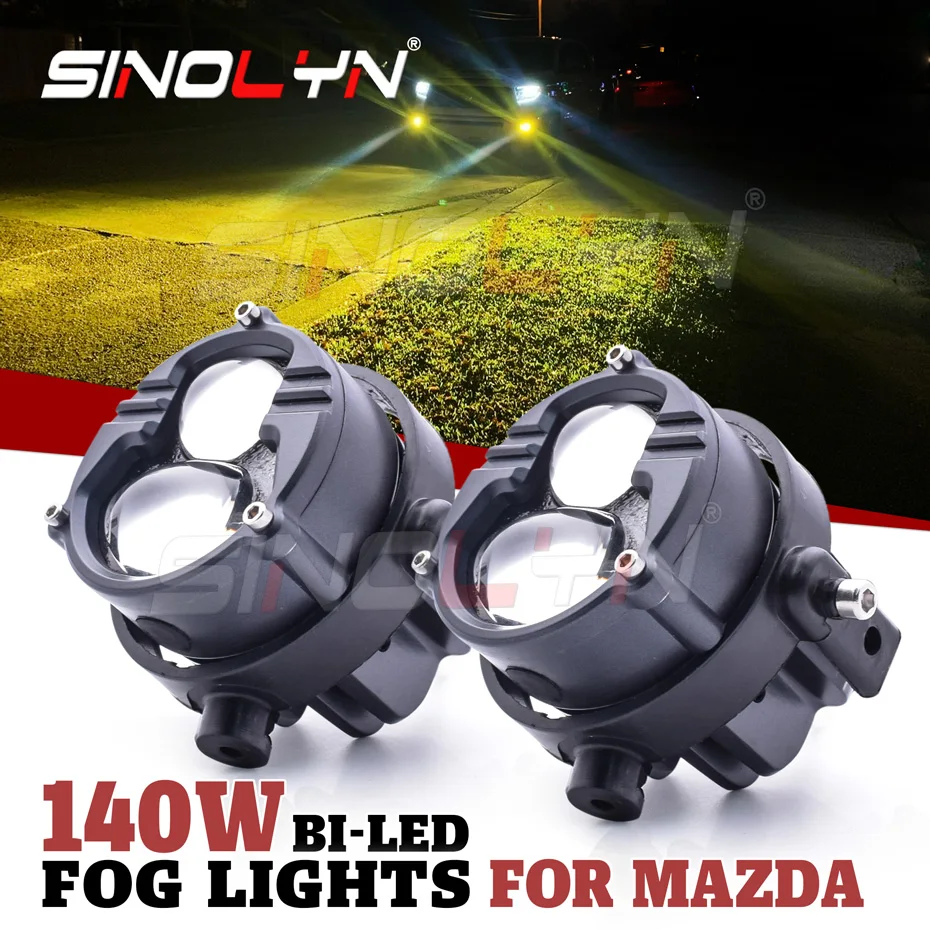 Sinolyn BI LED hmlové svetlá pre Mazda 6/Mazda 2 3 5/CX7/CX5/Axela/MX5 LED PTF Diódové hmlové šošovky Projektorové príslušenstvo Projektor Doplnky automobilov