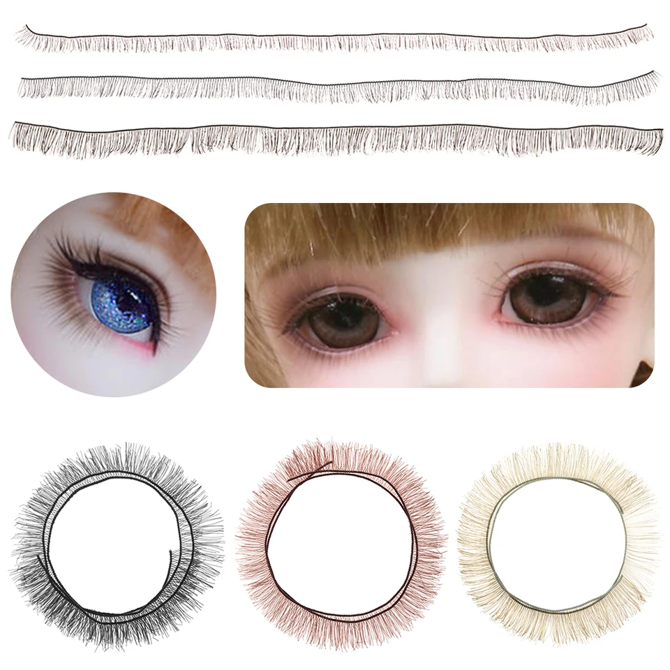 Sirenxi 5ks 20cm deti pre domácich majstrov DIY Doll False riasy Čierne hnedé tawny očné riasy Dolls Apresory