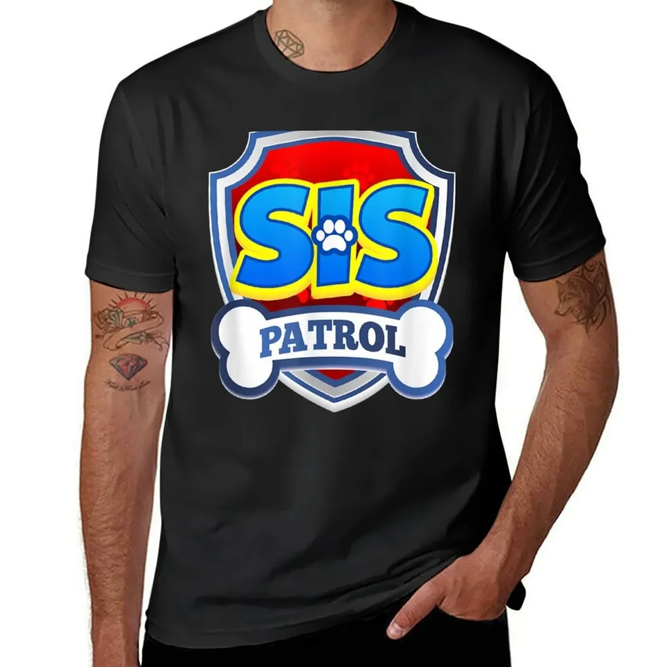 Sis Patrol Dog Funny Darček Tričko Hippie oblečenie muž Tir Tirtggy Tirls Grafické košele pánske košele vintage tričká